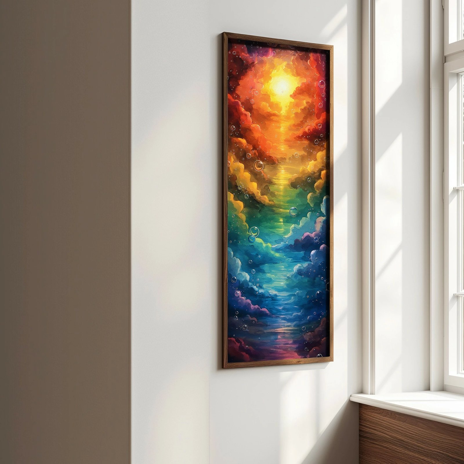 Pikturë dekorative me kornizë MDF, shumëngjyrëshe, Wallity LONG029-S/120-40, 40x120cm