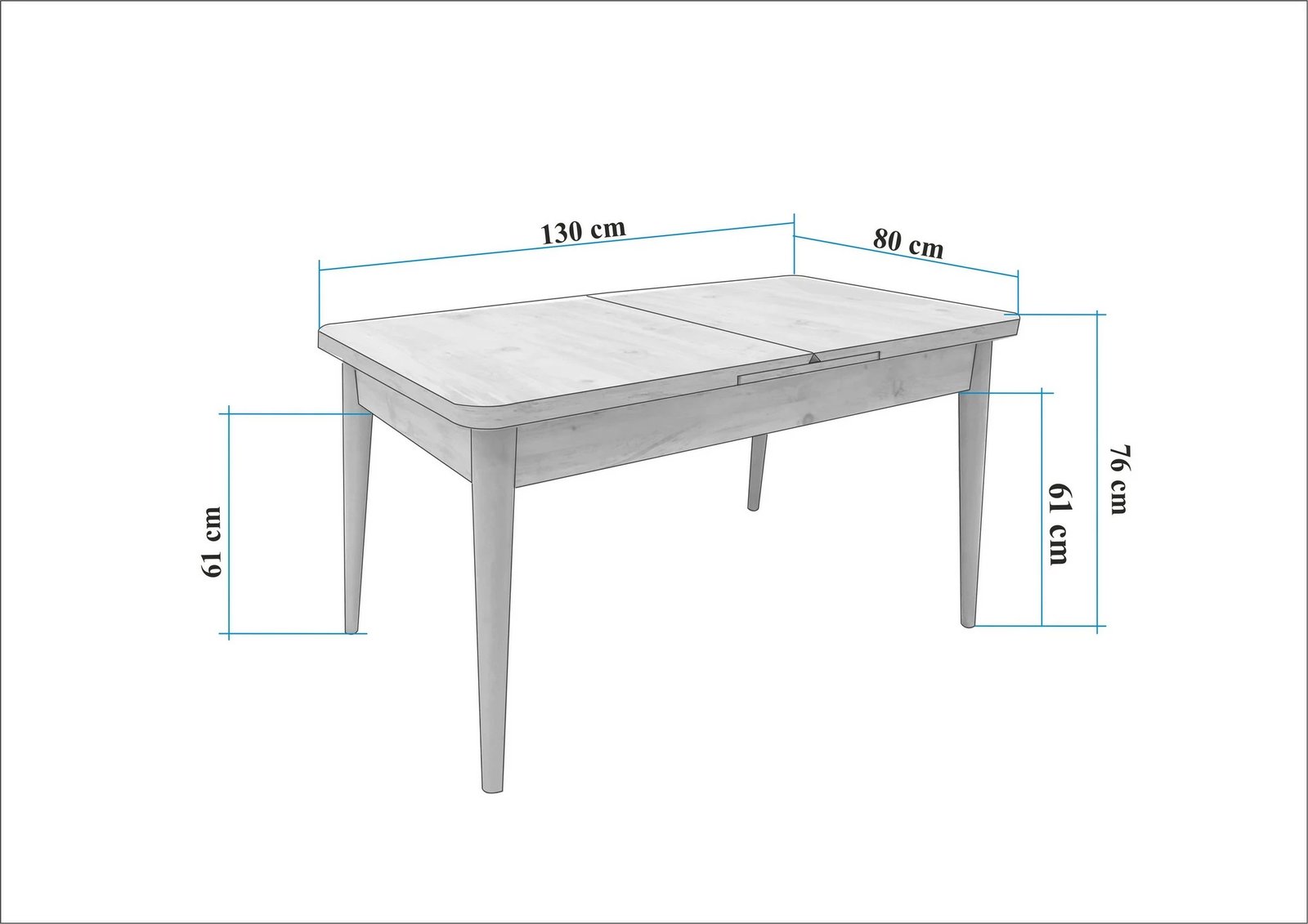 Set tavoline me karrige për ngrënie, zgjatues, 6 pjesë, Skye Decor, ngjyrë arre, krem