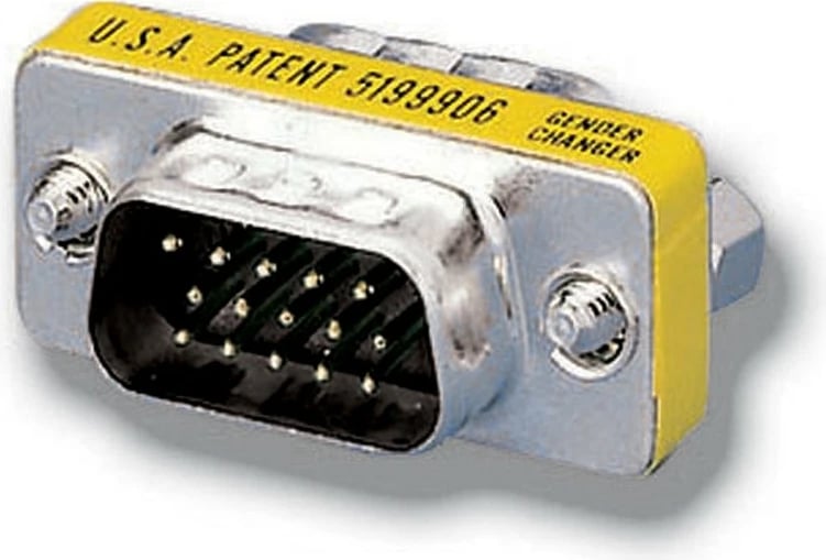 Adapter VGA Equip HD15, Mashkull në Mashkull, Argjendtë