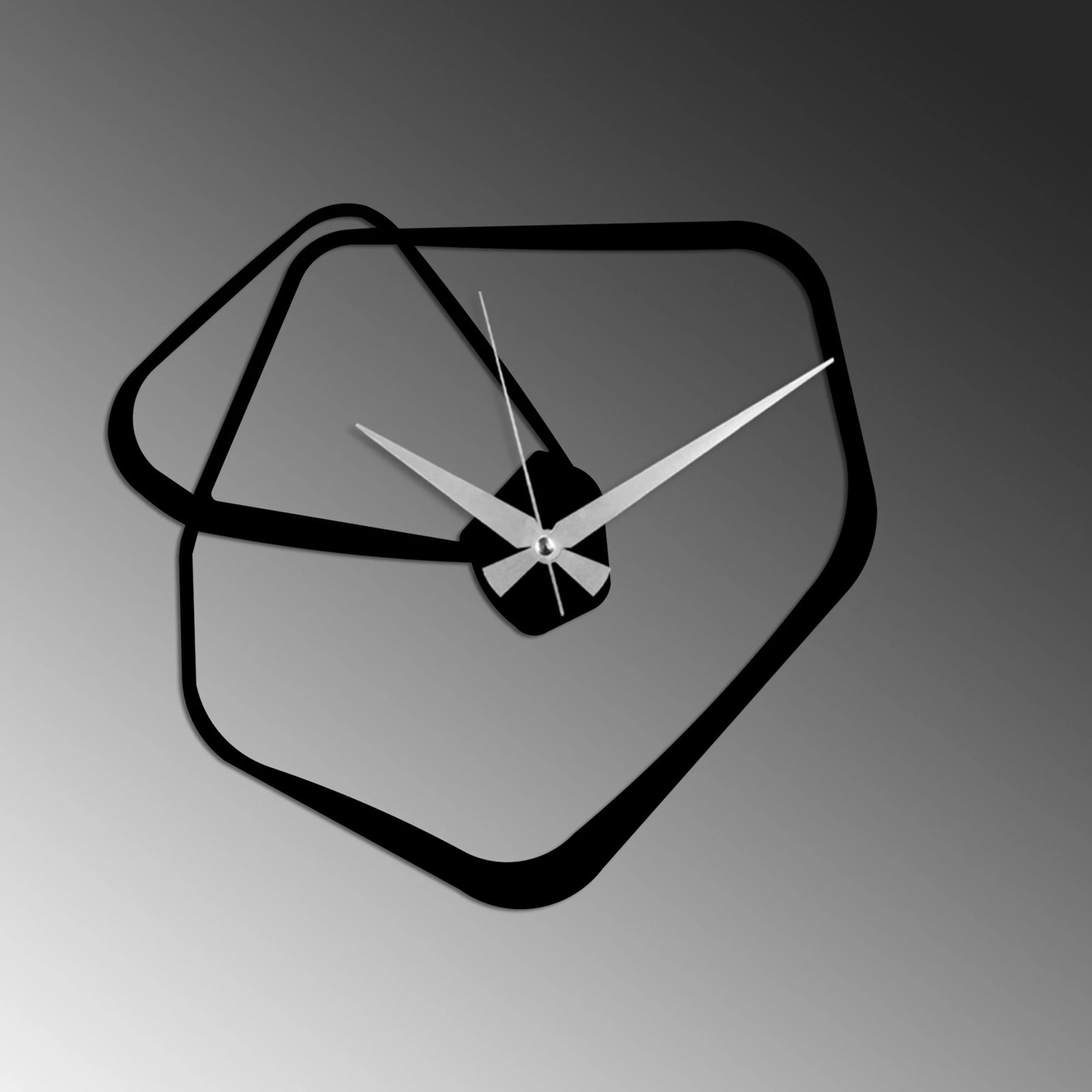 Orë muri dekorative prej metali, dizajn amorf, Wallity, e zezë