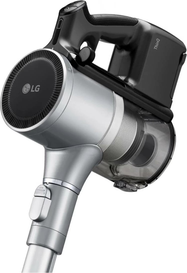 Fshesë pa kabllo stick LG A9K-CORE3S CordZero me stacion All-in-One Tower, 260 W, depozitë 0.44 L/1.1 L e kompresuar, filtër 5-shtresor, Wi‑Fi, Black‑Silver