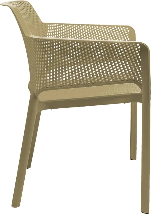 Karrige me krahë Oviez, ngjyrë kapuçino, 59x58x79cm