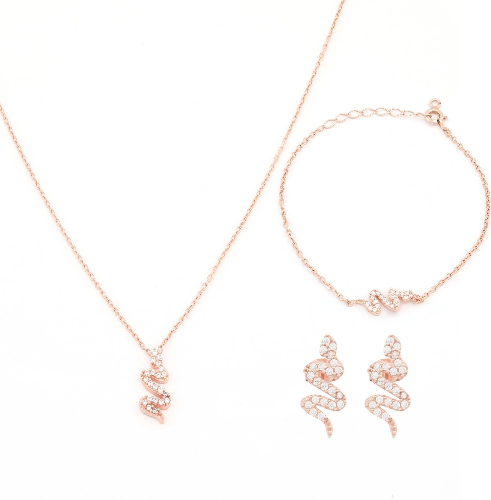 Set varëse, byzylyk e vathë argjendi, ngjyrë ari rozë, Jumeon, 10595ROS