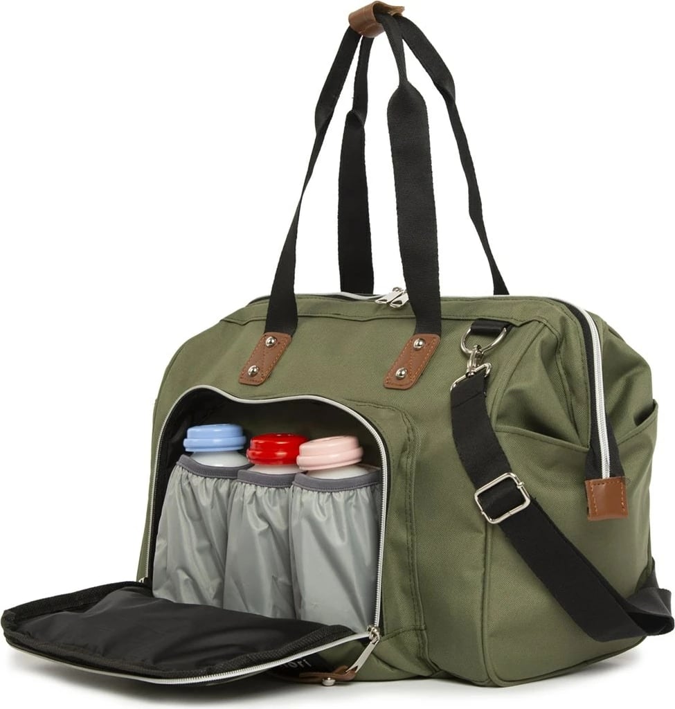 Çantë dore e madhe, material parashute, ngjyrë kaki, Zoozie Bags 2151 - 32127