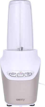 Blender personal, Adler Camry CR 4071, 1000–1700W, 1L + 0.5L, 2 shpejtësi, Pulse, i bardhë/bezhë, set me 2 gota