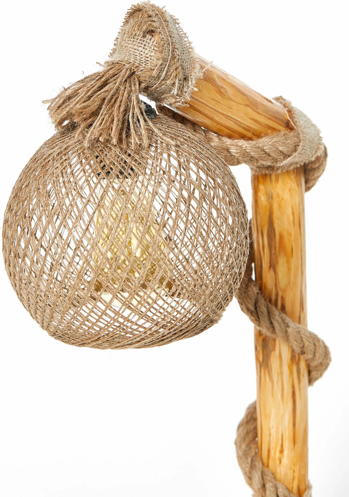 Llambë dyshemeje Opviq, Canata, trup druri, kapak jute, ngjyrë natyrale