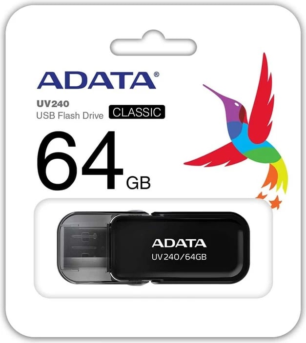 USB Adata UV240, USB 2.0, 64GB, e zezë