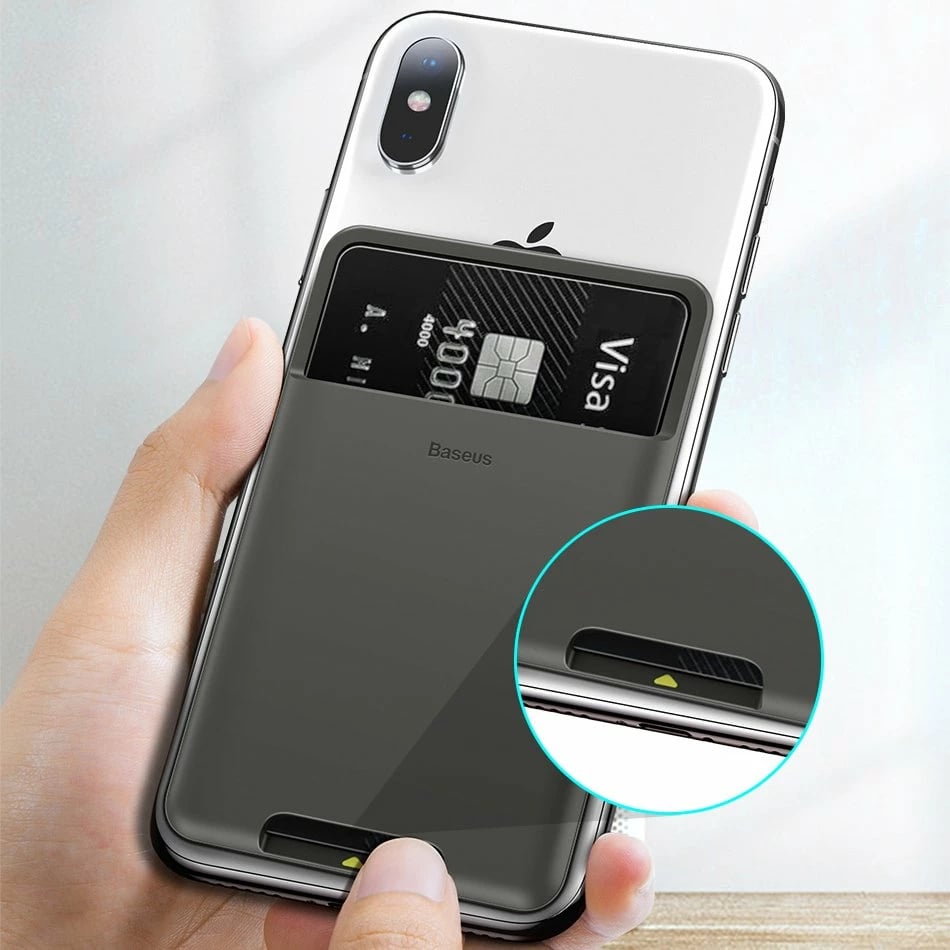 Mbështjellës për karta Baseus ACKD-B0G për celular, silikoni, Gri