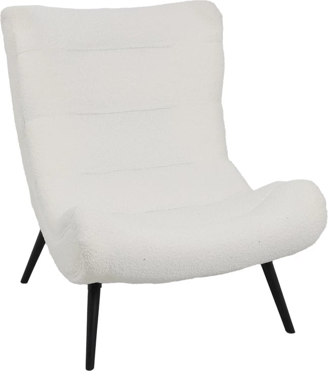 Karrige boucle, ngjyrë e bardhë, 97x80x100cm