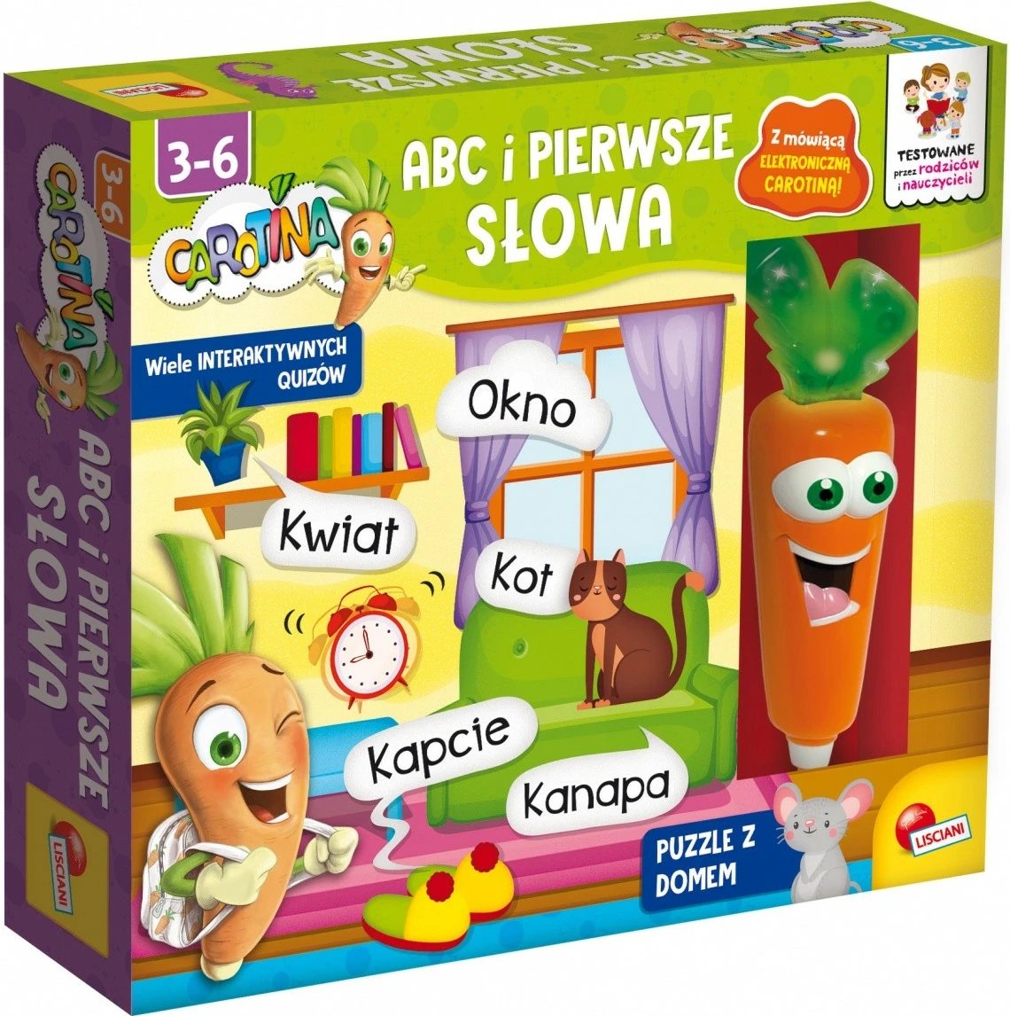 Set edukativ Carotina ABC dhe Fjalët e Para, Lisciani, për fëmijë, me bateri