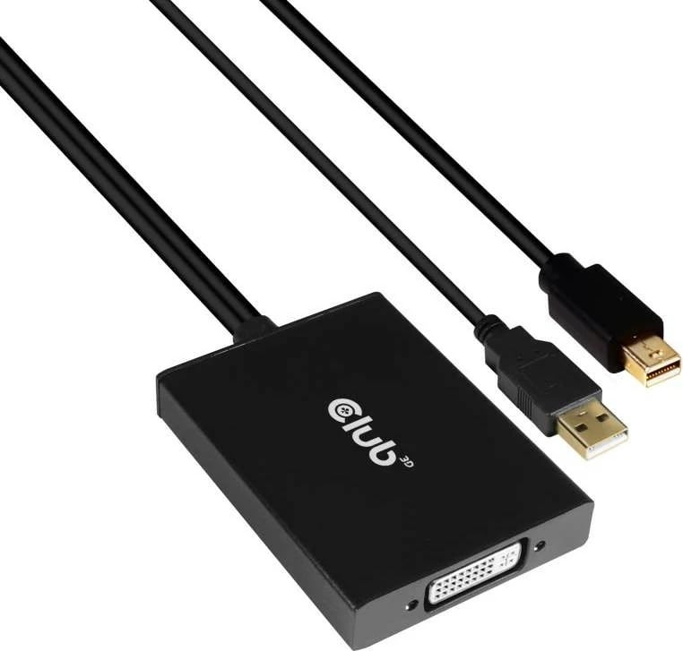 Adapter Mini DisplayPort në DVI-D Club3D, 0.6m, i zi