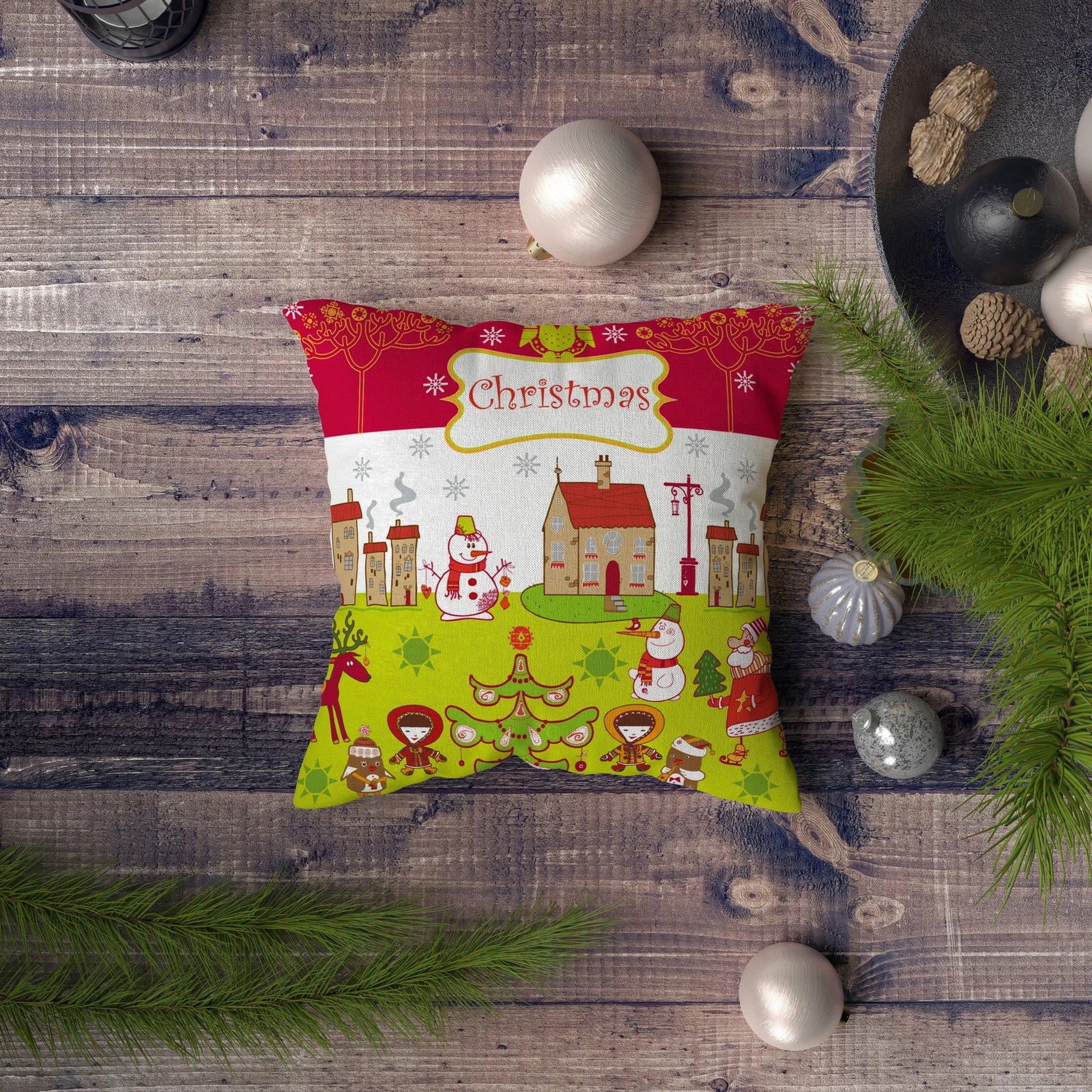 Jastëk dekorativ Aberto Design, NYXMAS100, shumëngjyrësh, 43x43cm