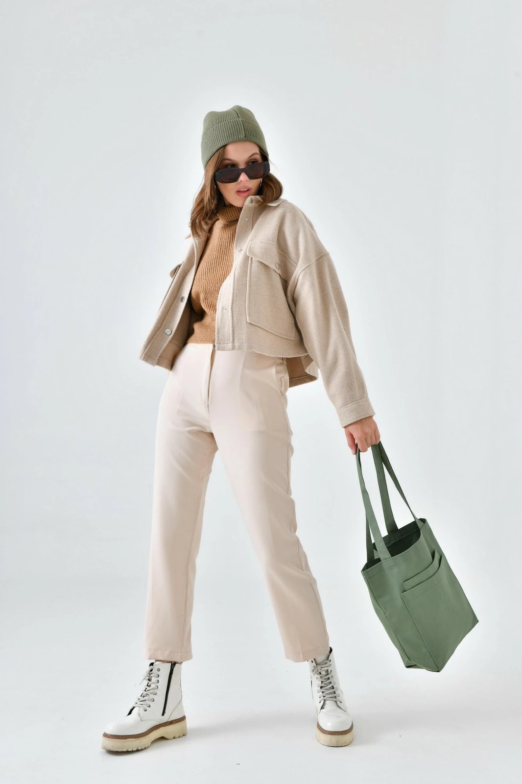 Çantë tote, ngjyrë mint, Zoozie Bags, 2117