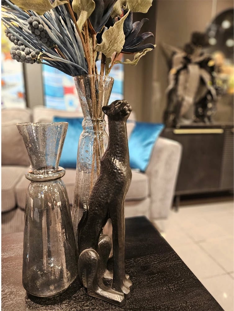 Vazo Among, qelq gri, 17x17x45cm