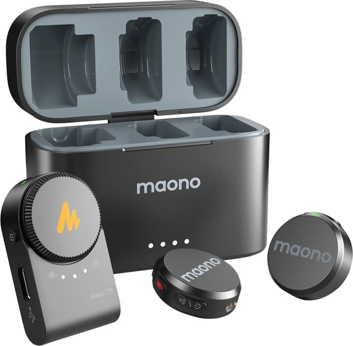 Mikrofon pa tela Maono WM650 A2, sistem me 2 transmetues, për kamera dhe telefon, i zi Mikrofon pa tela Maono WM650 A2, sistem me 2 transmetues, për kamera dhe telefon, i zi