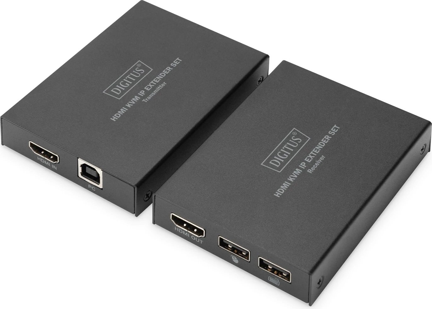 Set HDMI KVM IP Extender Digitus, DS-55507, Metal