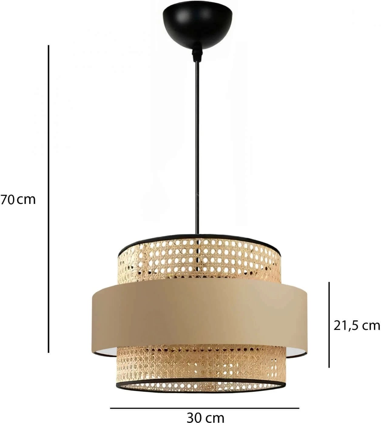 Llambë tavani Opviq, kapele ratan, 241491, bezhë