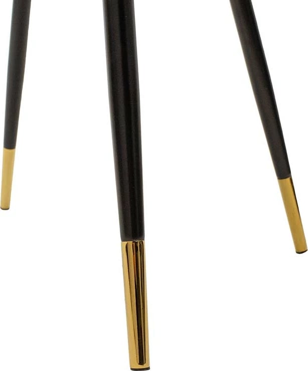 Karrige Giselle kadife ngjyrë hiri këmbë zezë-arta