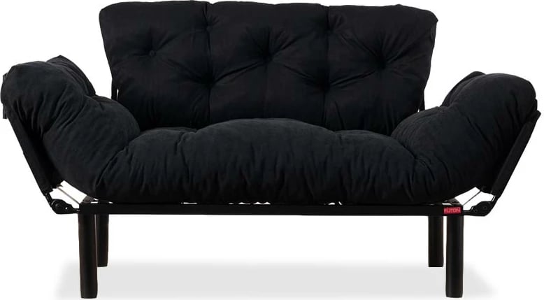 Divan krevat 2 ulëse, ngjyrë e zezë, PWF-0018, 155x73x85 cm