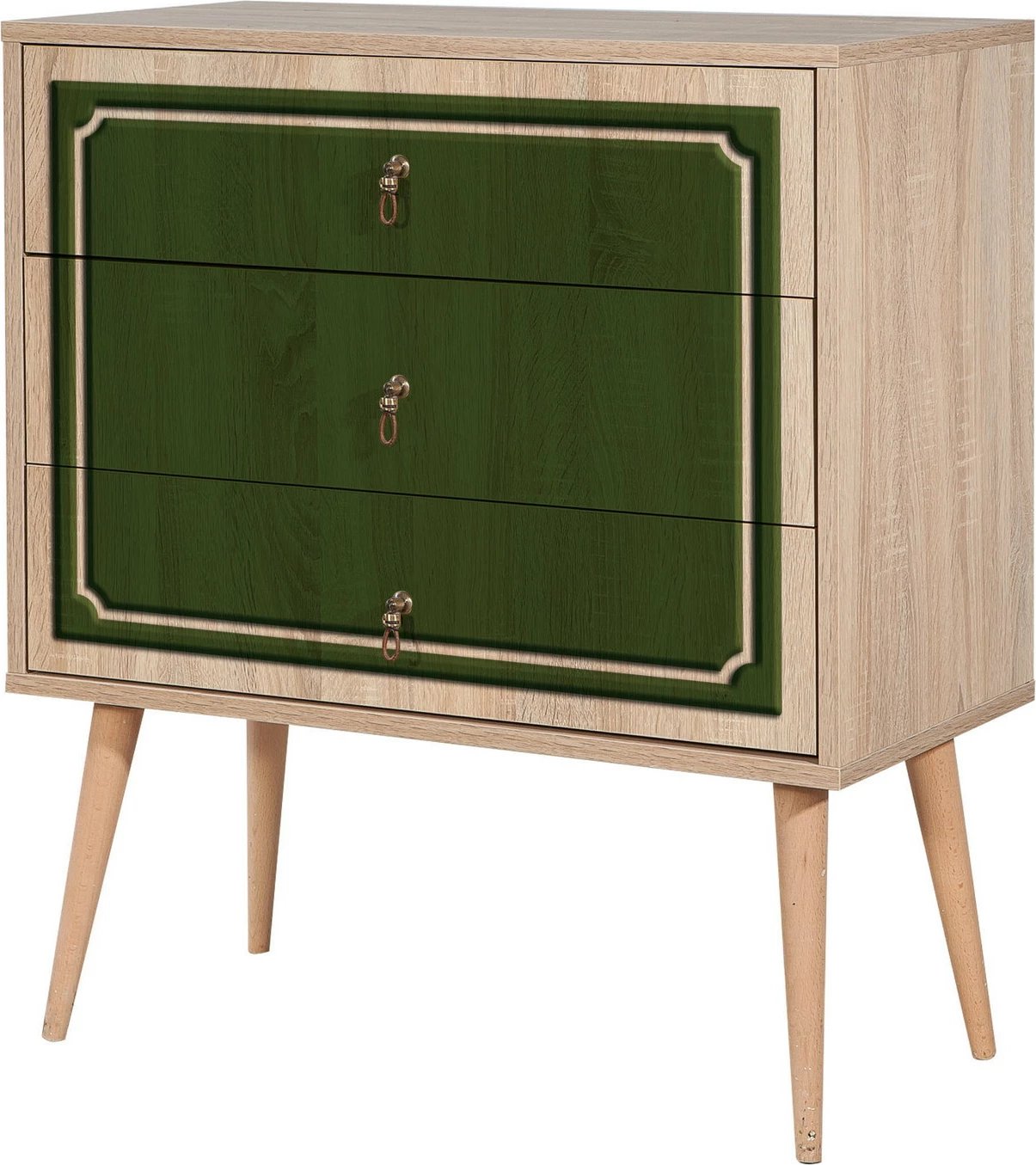 Komodë Skye Decor Trio, ngjyrë lisi Sonoma, 3 sirtarë Komodë Skye Decor Trio, ngjyrë lisi Sonoma, 3 sirtarë