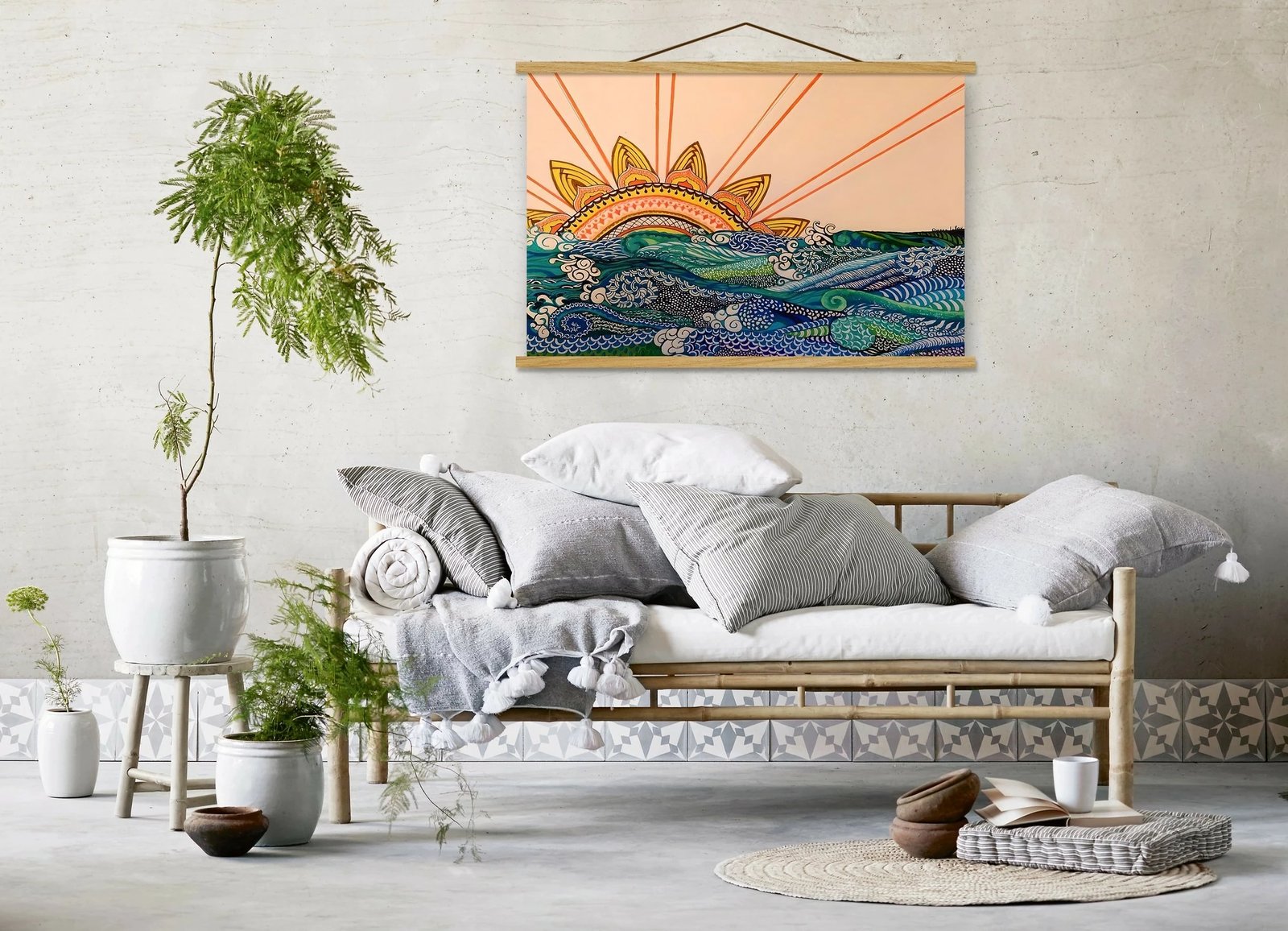 Pikturë dekorative me kornizë, shumëngjyrëshe, MRG24, 50x70cm