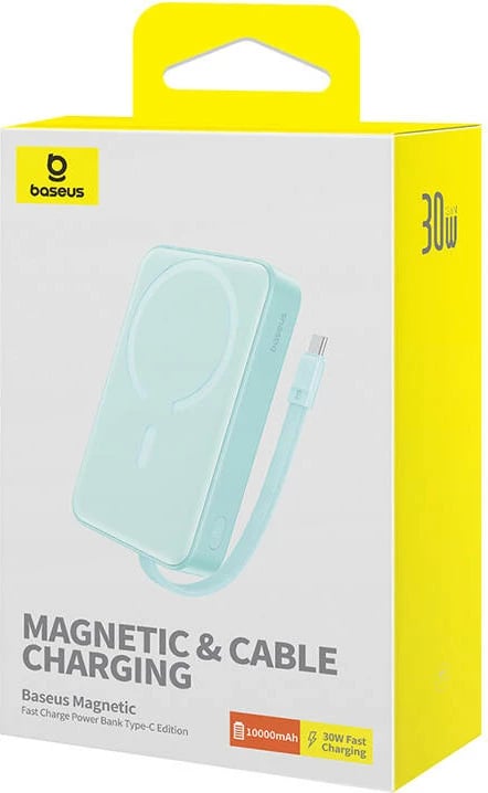 Powerbank Baseus Magnetic Mini 10000mAh, 30W, MagSafe, USB-C, blu