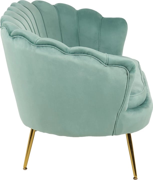 Fotel Daimon kadife, ngjyrë fëstëku, këmbë ari, 79x74x78cm