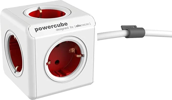 Prizë multifunksionale me kabllo Powercube, 1.5m, e kuqe