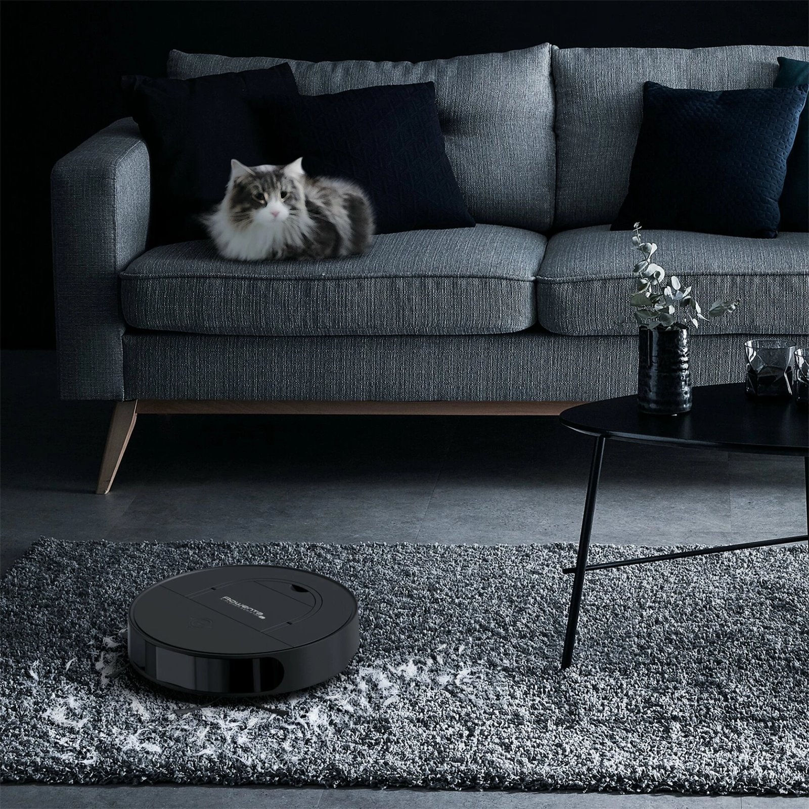 Fshesë robotike, Rowenta X-Plorer Series 130 AI RR9075WH, depozitë 0.5 L, autonomi 120 min, lartësi 8 cm