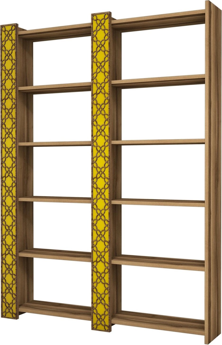 Raft librash Skye Decor City 2, ngjyrë arre dhe e verdhë