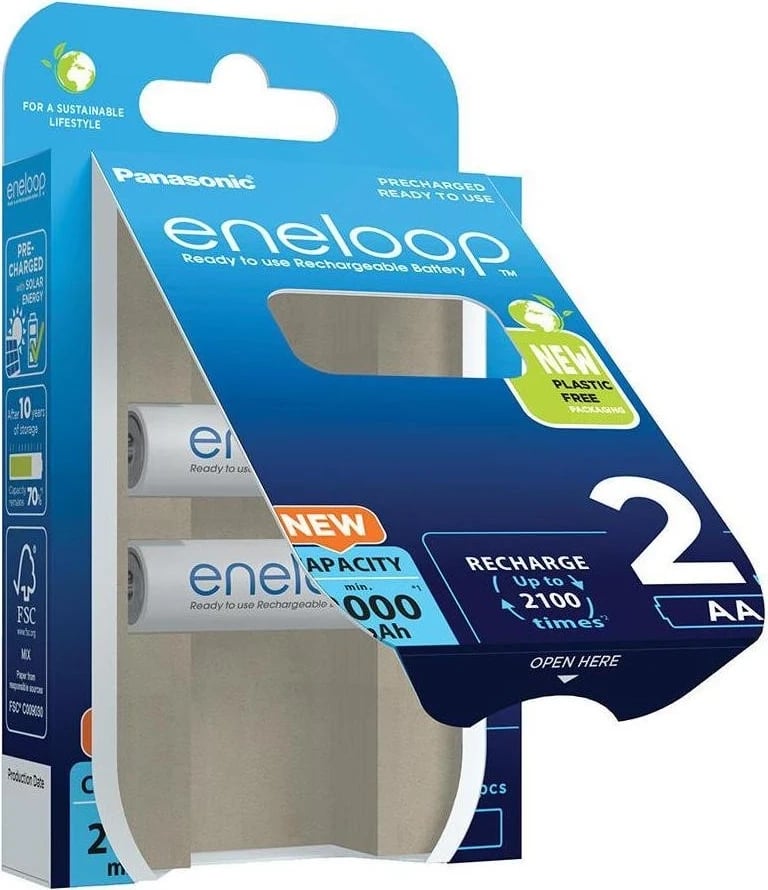 Bateri Panasonic Eneloop, AAA (LR06), 2000mAh, 2 copë