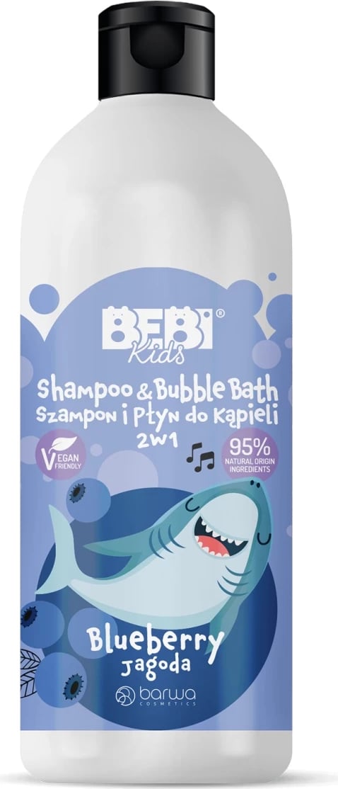Shampon dhe lëng për banjë 2n1 për fëmijë Barwa Bebi Kids boronicë 500ml