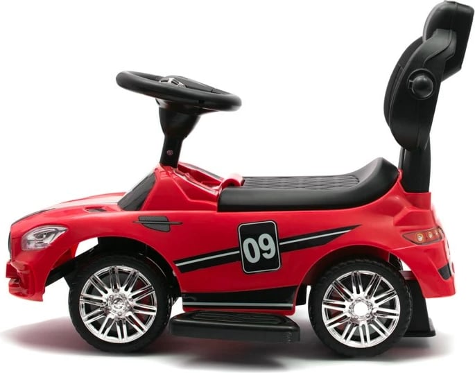 makinë shtytëse Baby Mix RACER me panel zëri, shtyllë shtytëse, 12m+, ngarkesë 25 kg, e kuqe