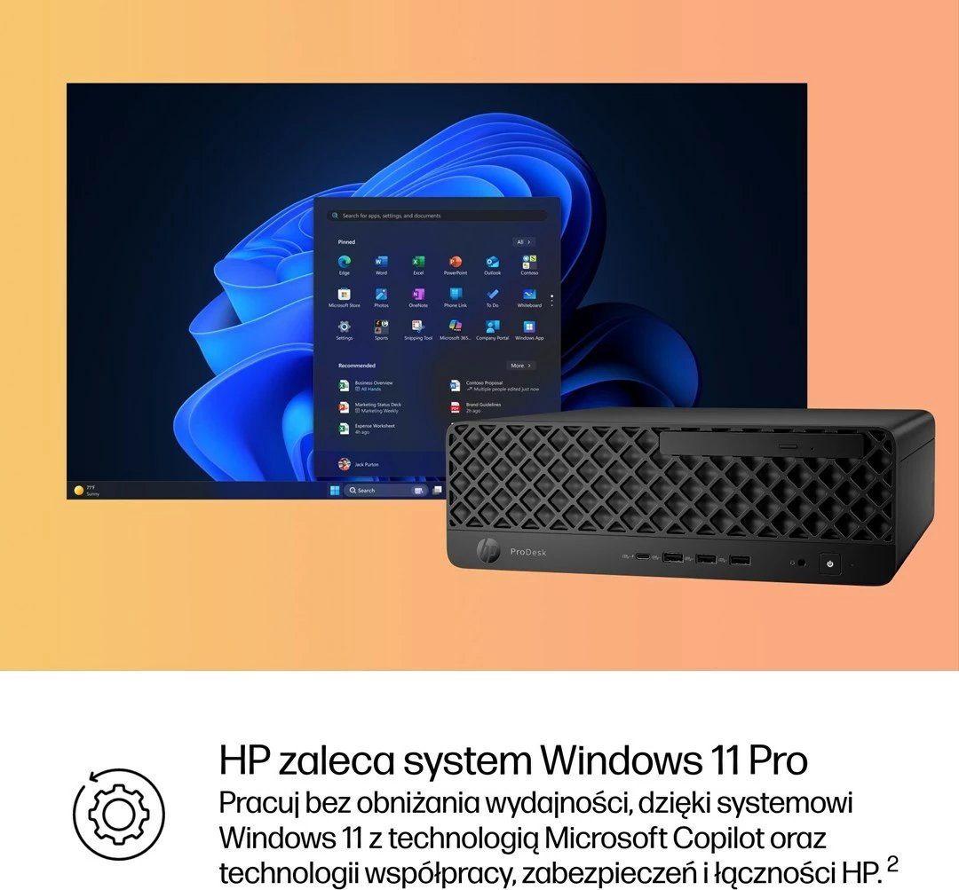Kasë kompjuteri HP ProDesk 4 SFF G1i AI PC, Intel Core Ultra 5 225, 16 GB RAM, 512 GB SSD, Windows 11 Pro, e zezë