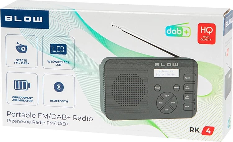Radio portabile BLOW RK4, DAB+, FM, Bluetooth, E zezë