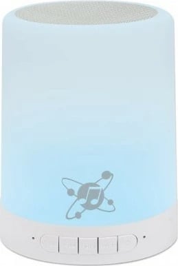 Altoparlant Bluetooth MANHATTAN me dritë LED, slot MicroSD, AUX, bardhë