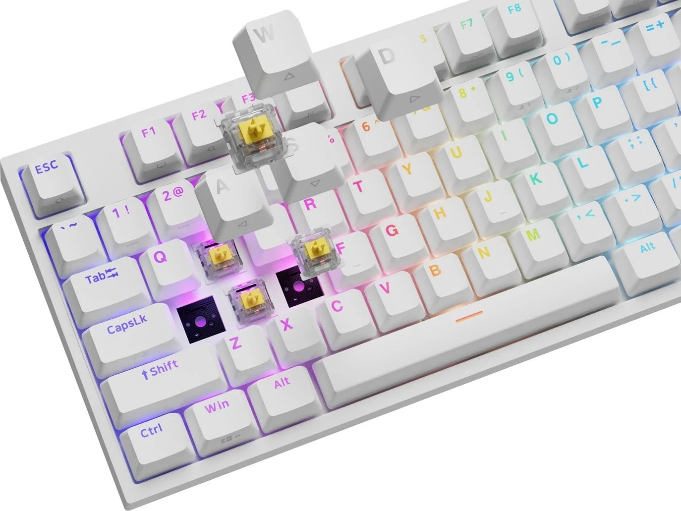 Tastierë mekanike GENESIS THOR 404, USB, QWERTY, Anglisht, RGB, Bardhë