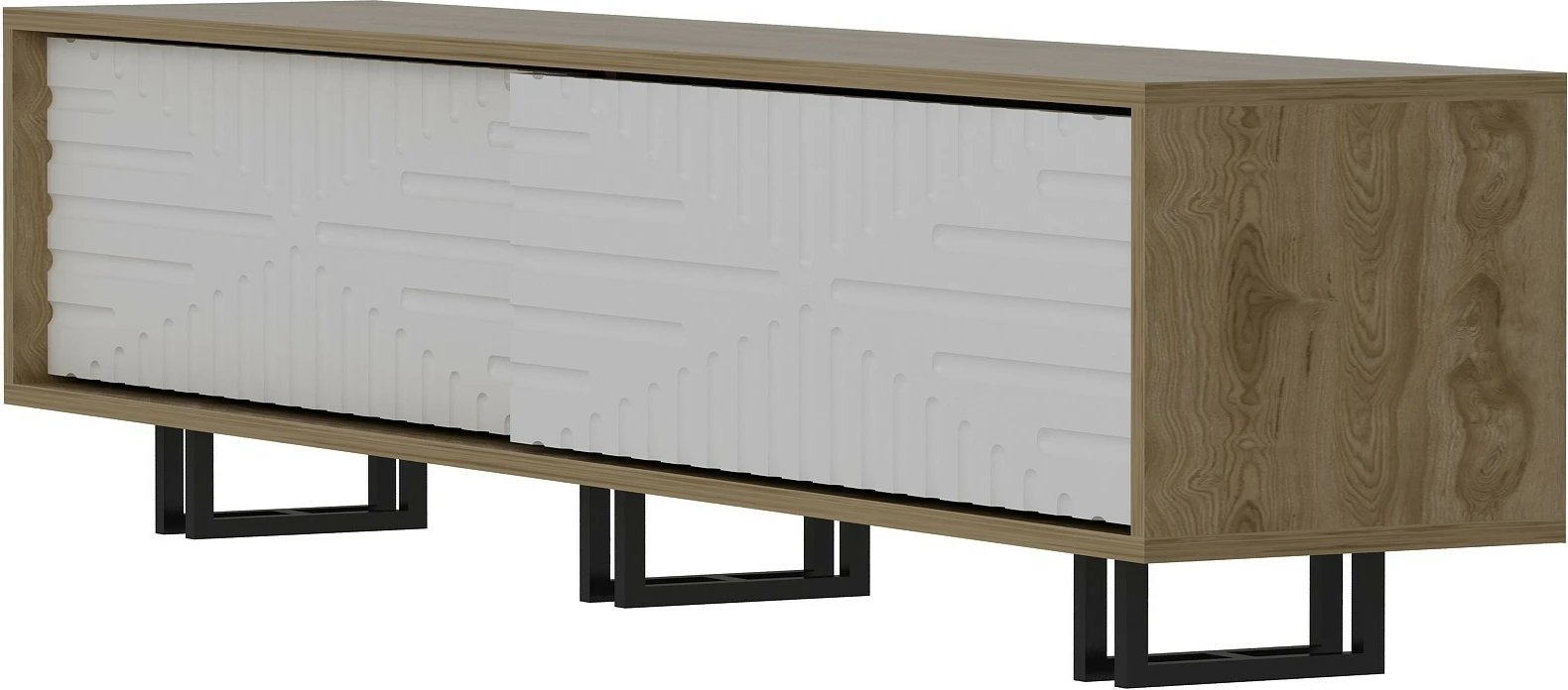 Komodë TV Hanah Home, Askal - Ud, e bardhë, lisi