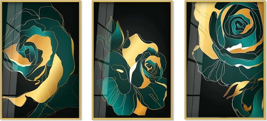 Pikturë dekorative prej xhami të temperuar, Wallity, Huhu390, shumëngjyrëshe, 50x70cm (3 copë)