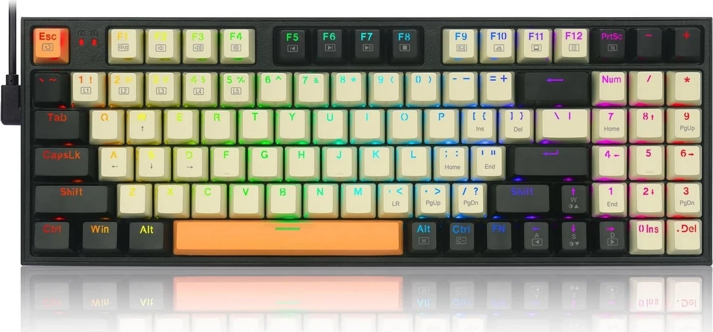 Tastierë mekanike Redragon K636CLO-RGB, RGB, e zezë