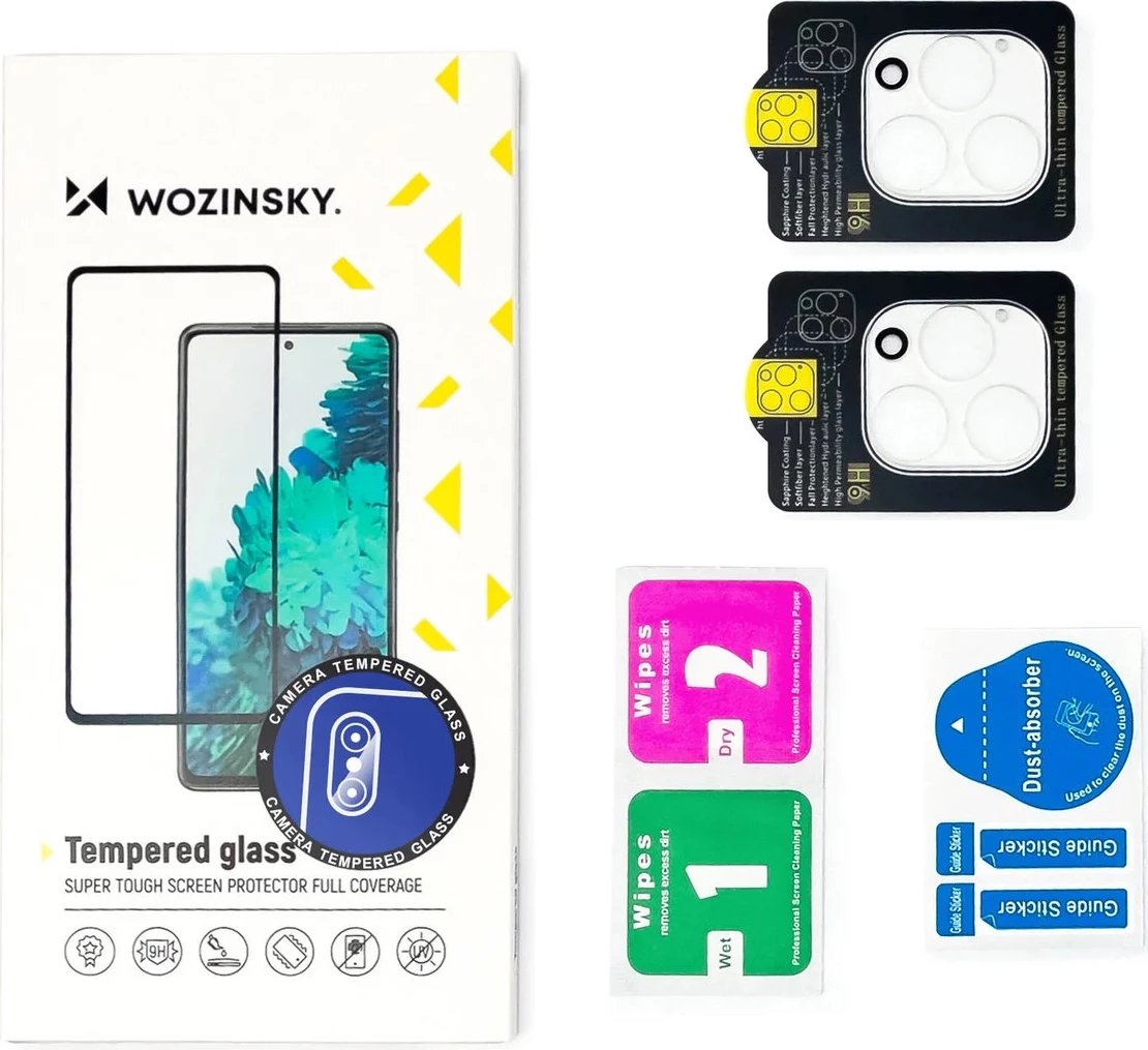 Xham mbrojtës kamerë Wozinsky për iPhone 17 Pro Max, set 2 copë, zi