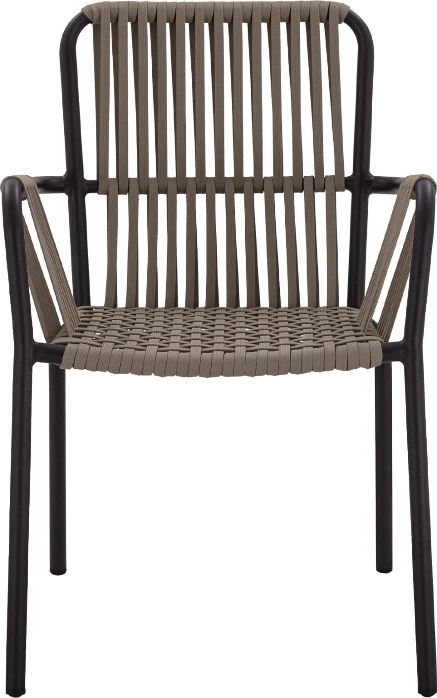 Karrige alumini me litar të gjerë, ngjyrë kapuçino, FH5784.02, 56x58x85 cm