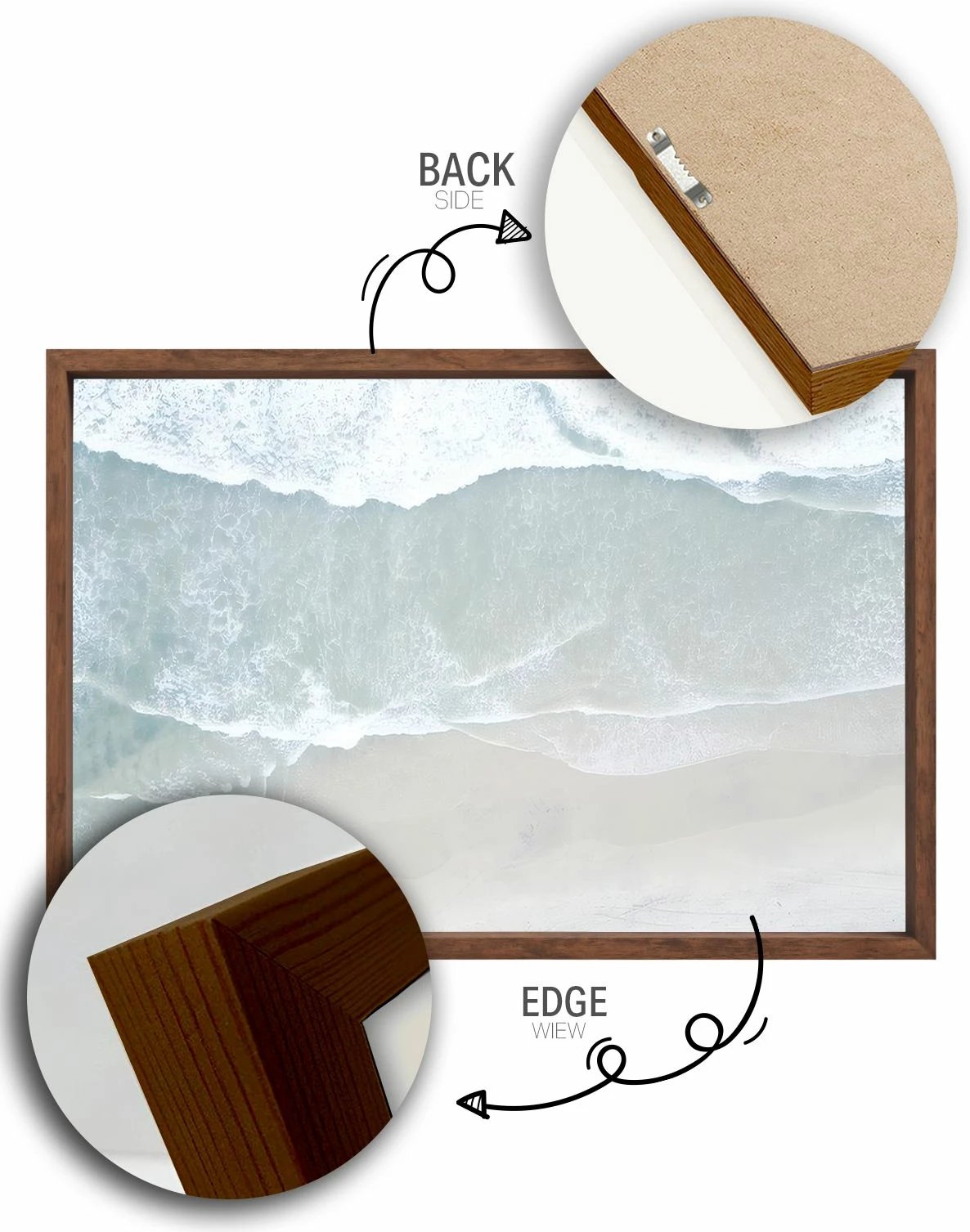 Pikturë dekorative me kornizë, Wallity, Lmnmdlkahve45, shumëngjyrëshe, 33x48cm