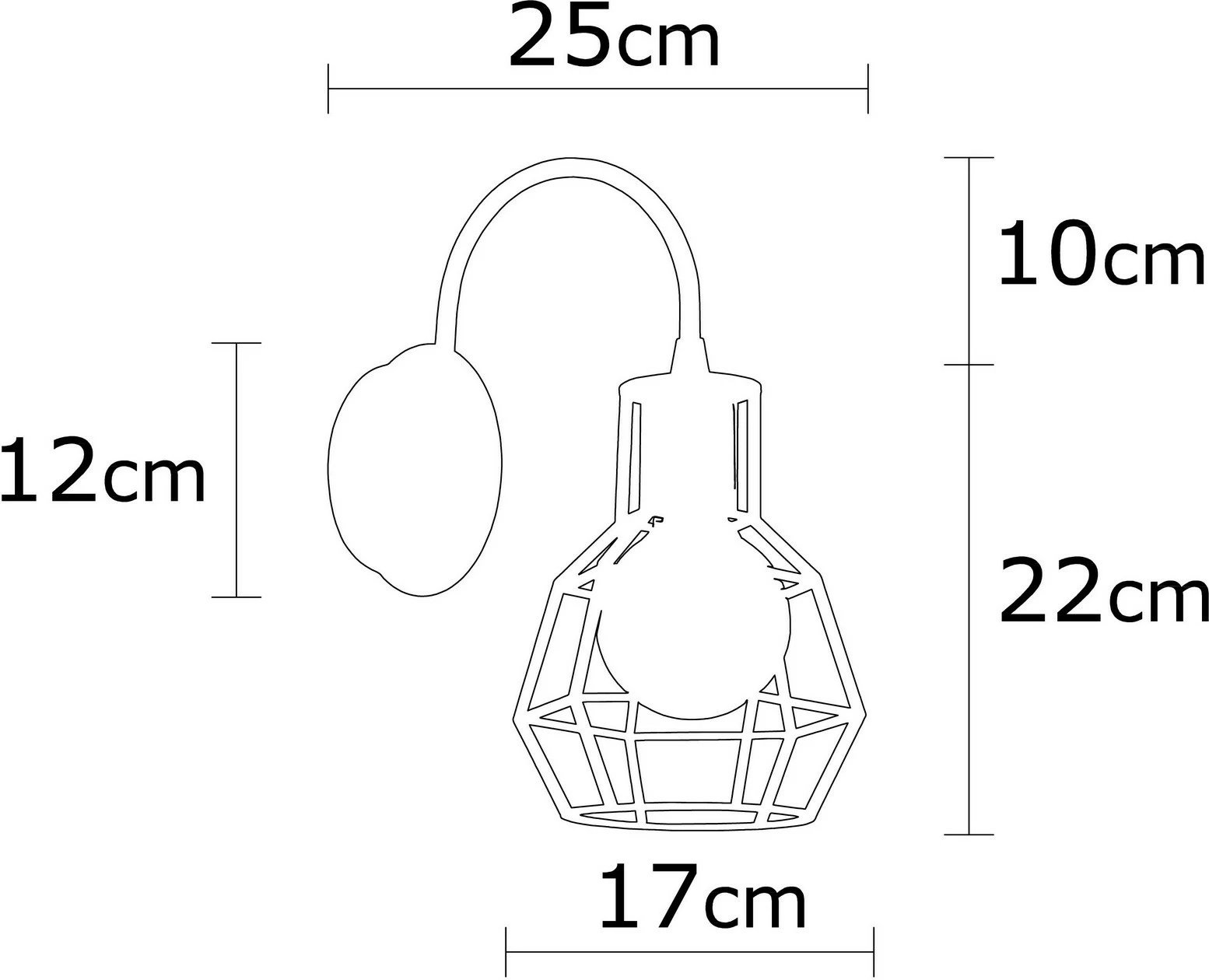 Llambë muri Opviq, Kapadokya - N-1160, e zezë dhe bronzi Llambë muri Opviq, Kapadokya - N-1160, e zezë dhe bronzi