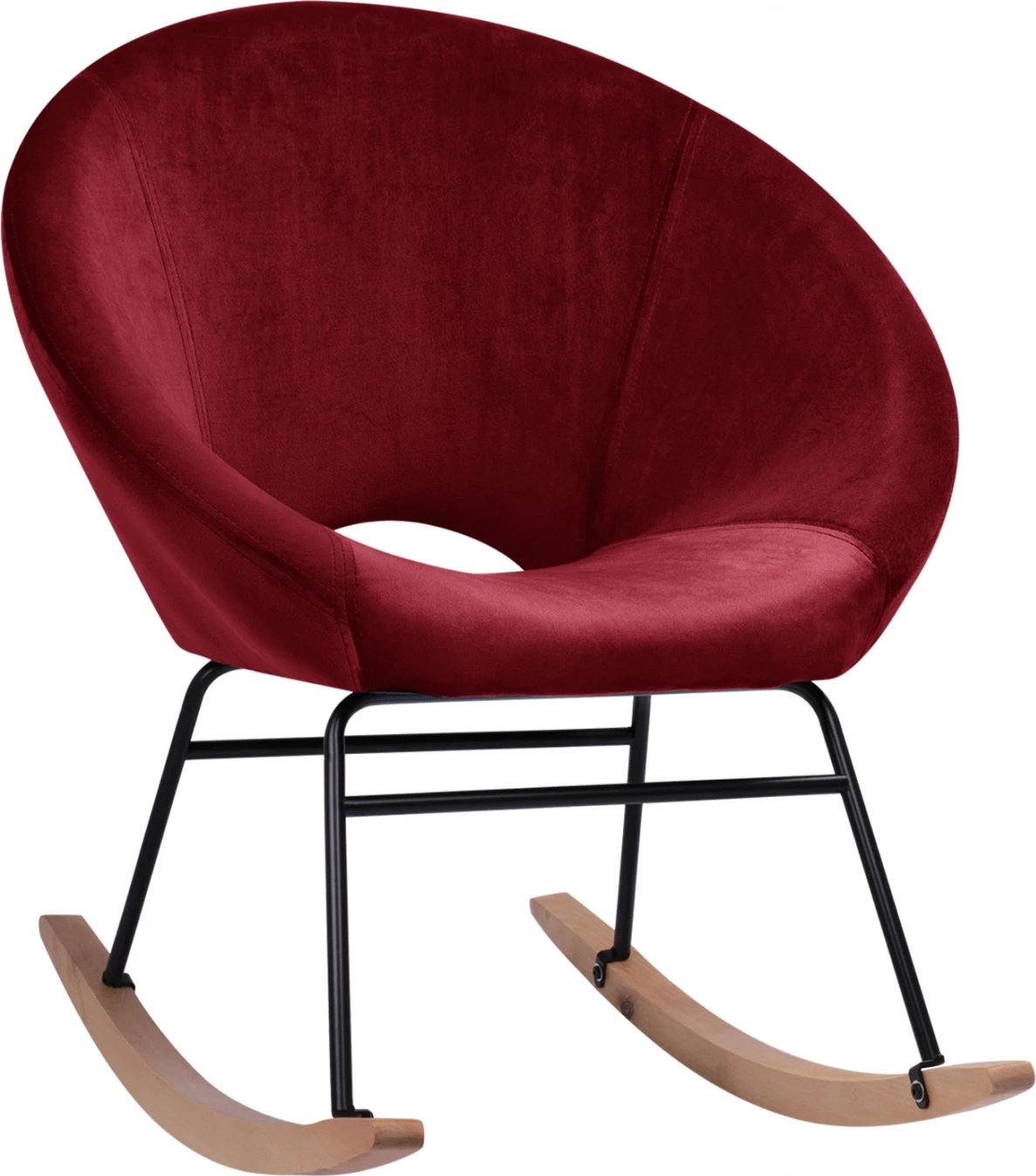 Karrige lëkundëse prej kadifeje, Paulina FH8399.06, e kuqe burgundy, 76x86x76 cm