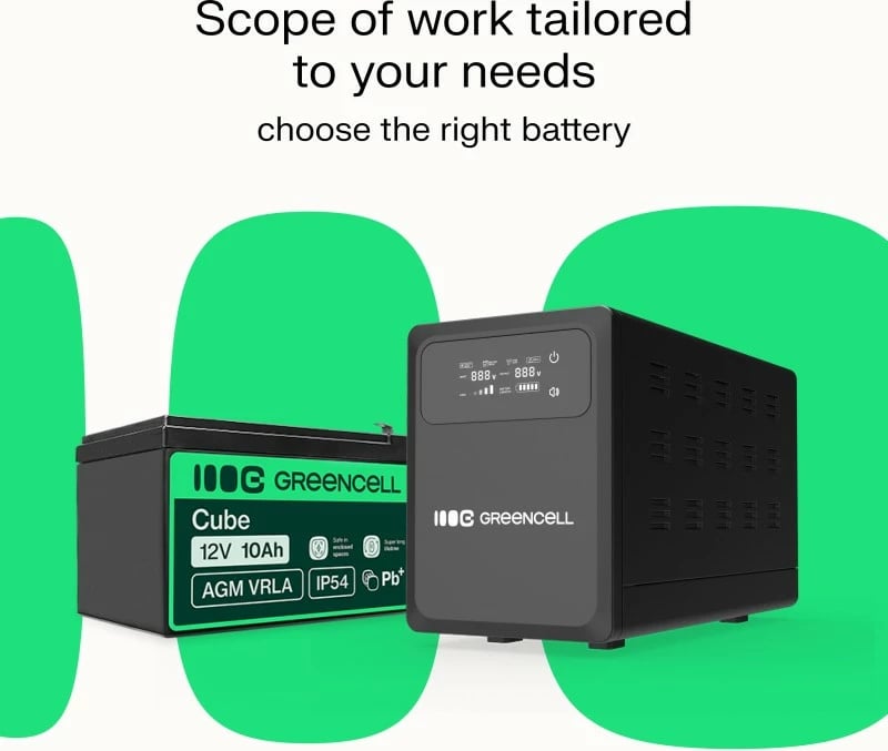 Kasë UPS Green Cell PowerCore UPSLPPC500, 500W/800VA, me ekran LCD, e zezë Kasë UPS Green Cell PowerCore UPSLPPC500, 500W/800VA, me ekran LCD, e zezë