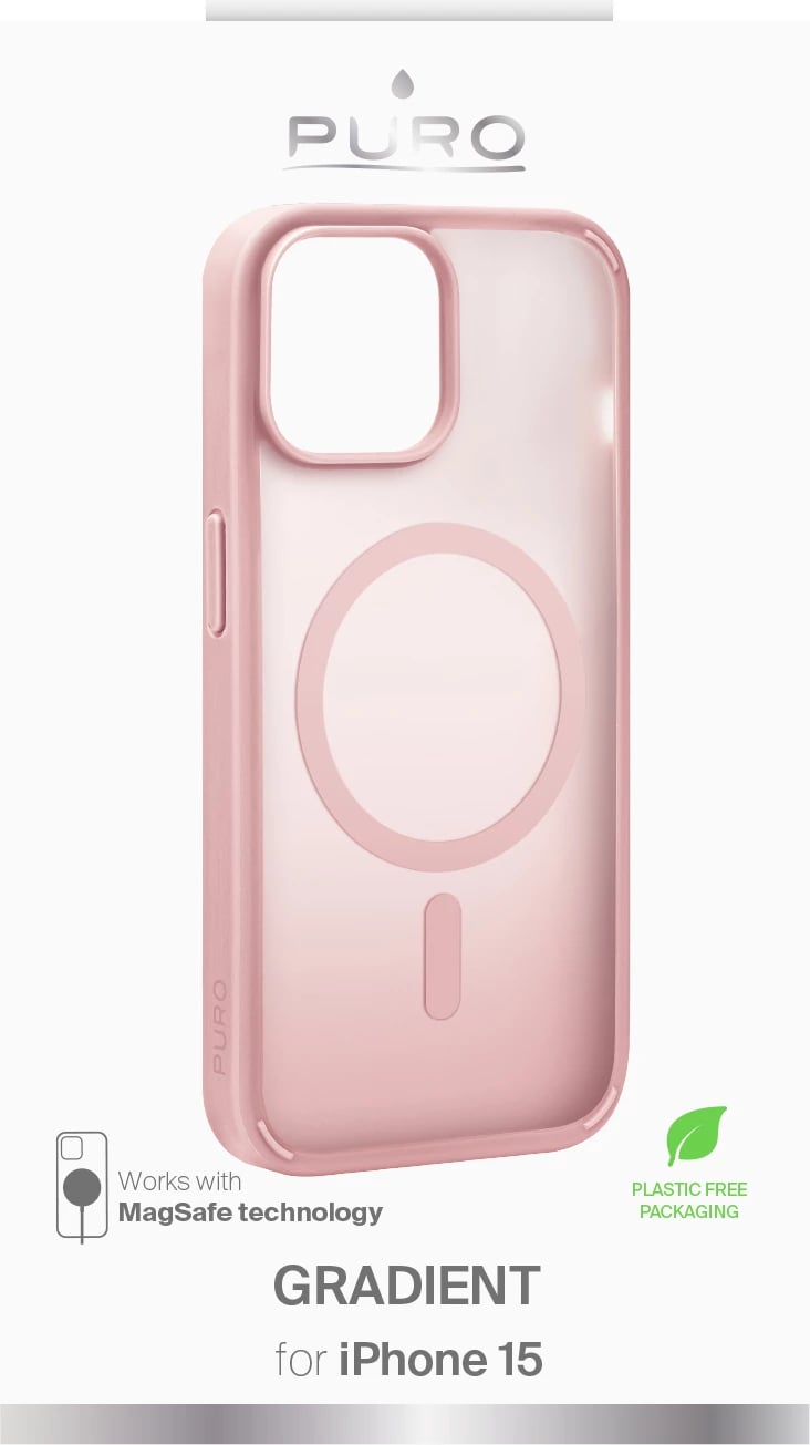 Mbështjellës Puro Gradient MagSafe për iPhone 15, Silikon, Rozë