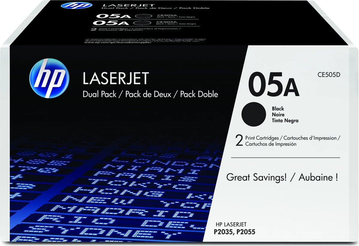 Toner HP 05A CE505D rendiment 2300 faqe, zi, set dy copa