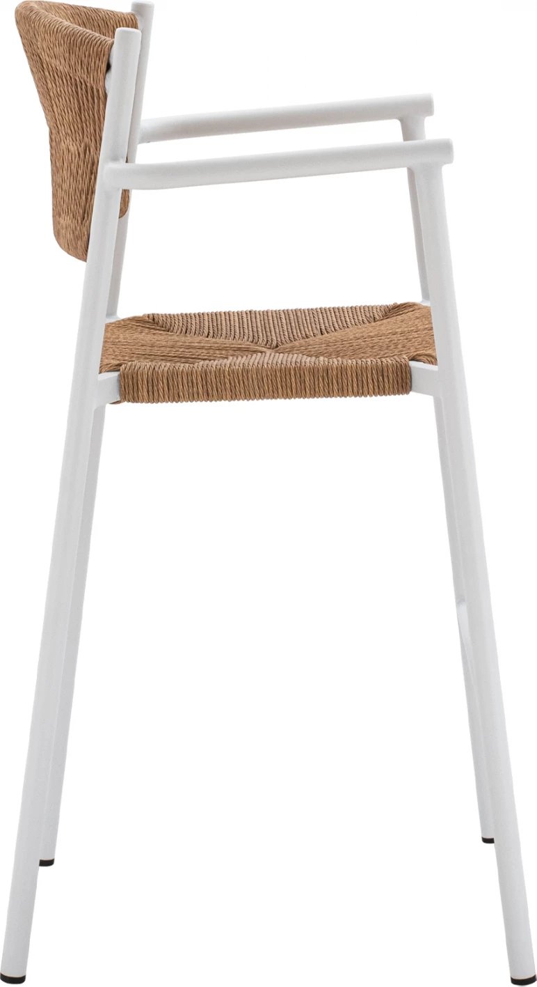 Karrige për bar alumini e bardhë me litar bezhë FH5785.01 56x59x107 cm