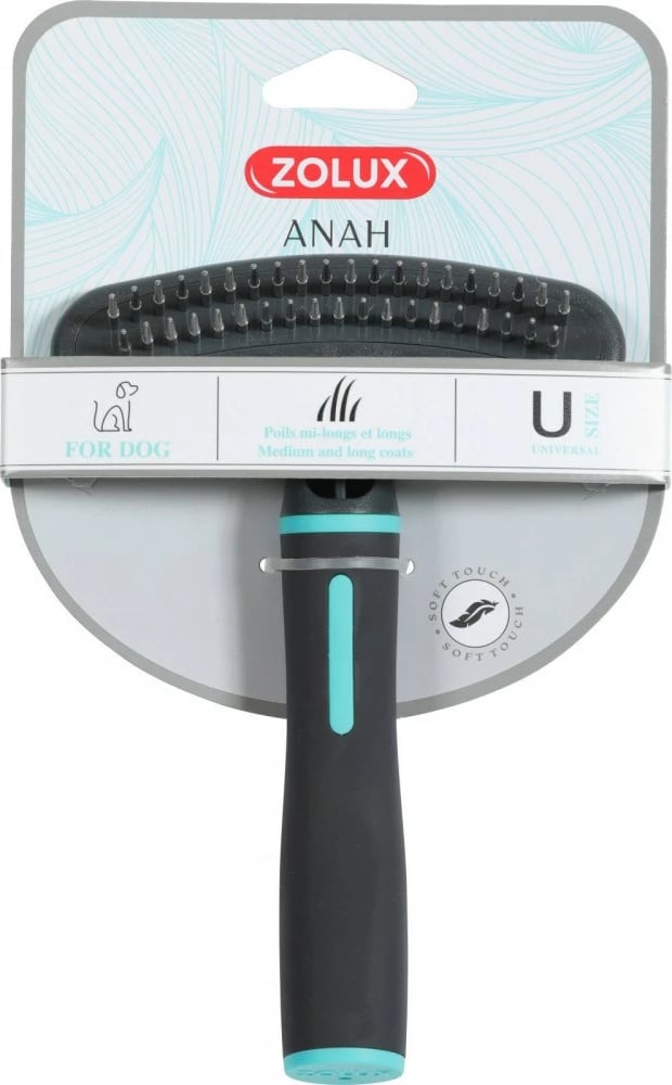 Krahër për qenë Zolux Double-rowed Comb, hiri 